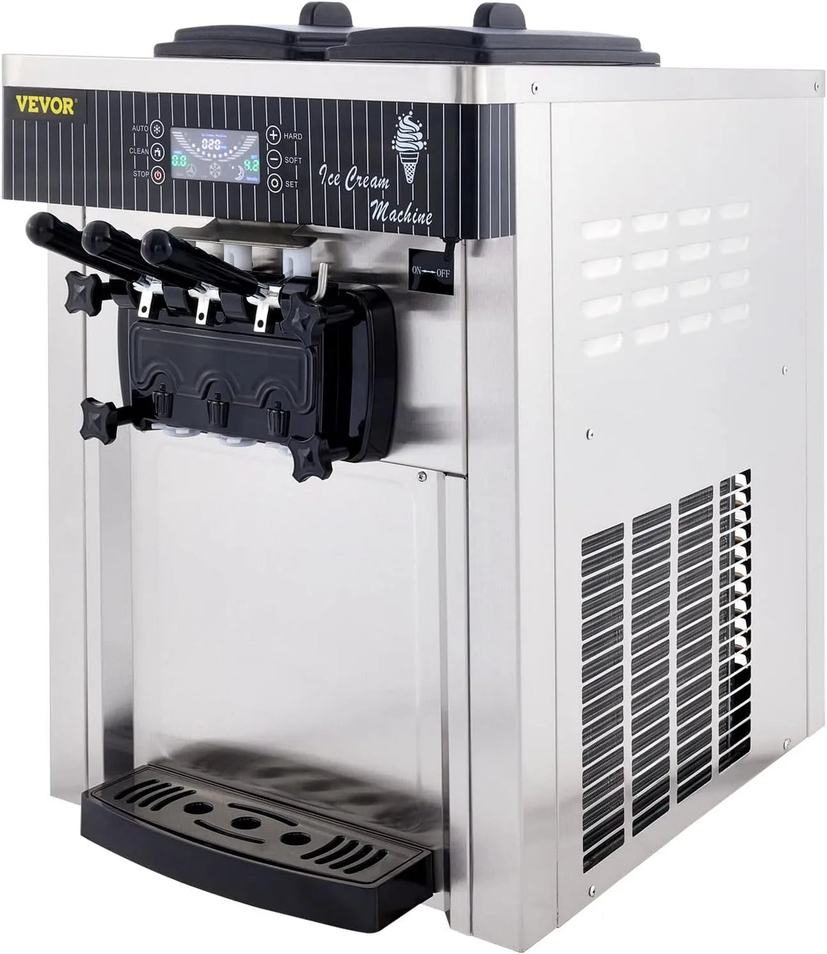 Machine, 2200 W, Sliver, 2200 W, 2200 W, per uur Soft Serve met LED-display Auto