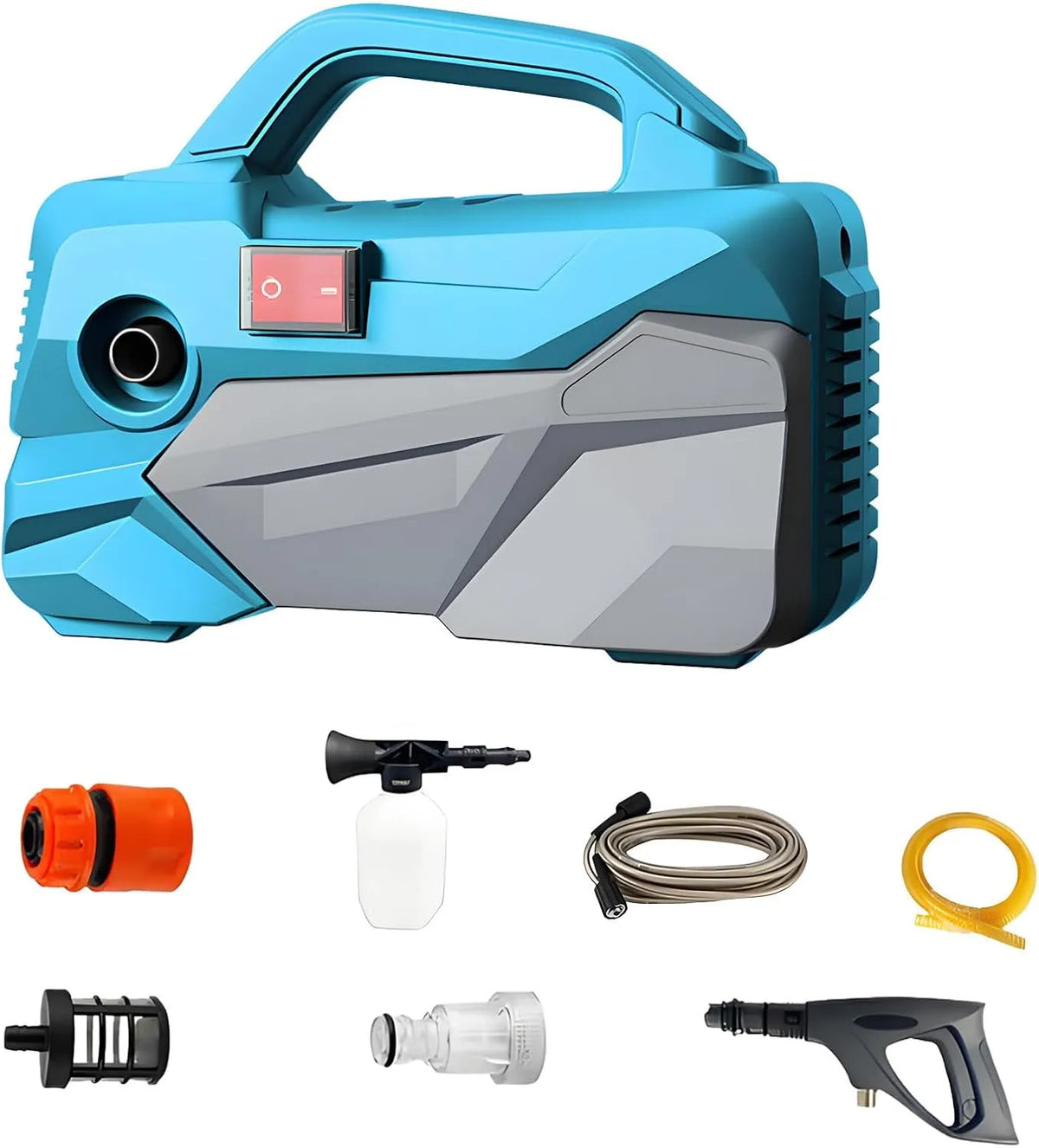 Hogedrukreiniger, Elektrische Hogedrukreiniger Van 1400 W, Voor Het Reinigen Van Auto's, Terrassen Longnozzle, Draagbare Hogedrukreiniger Met Hoog