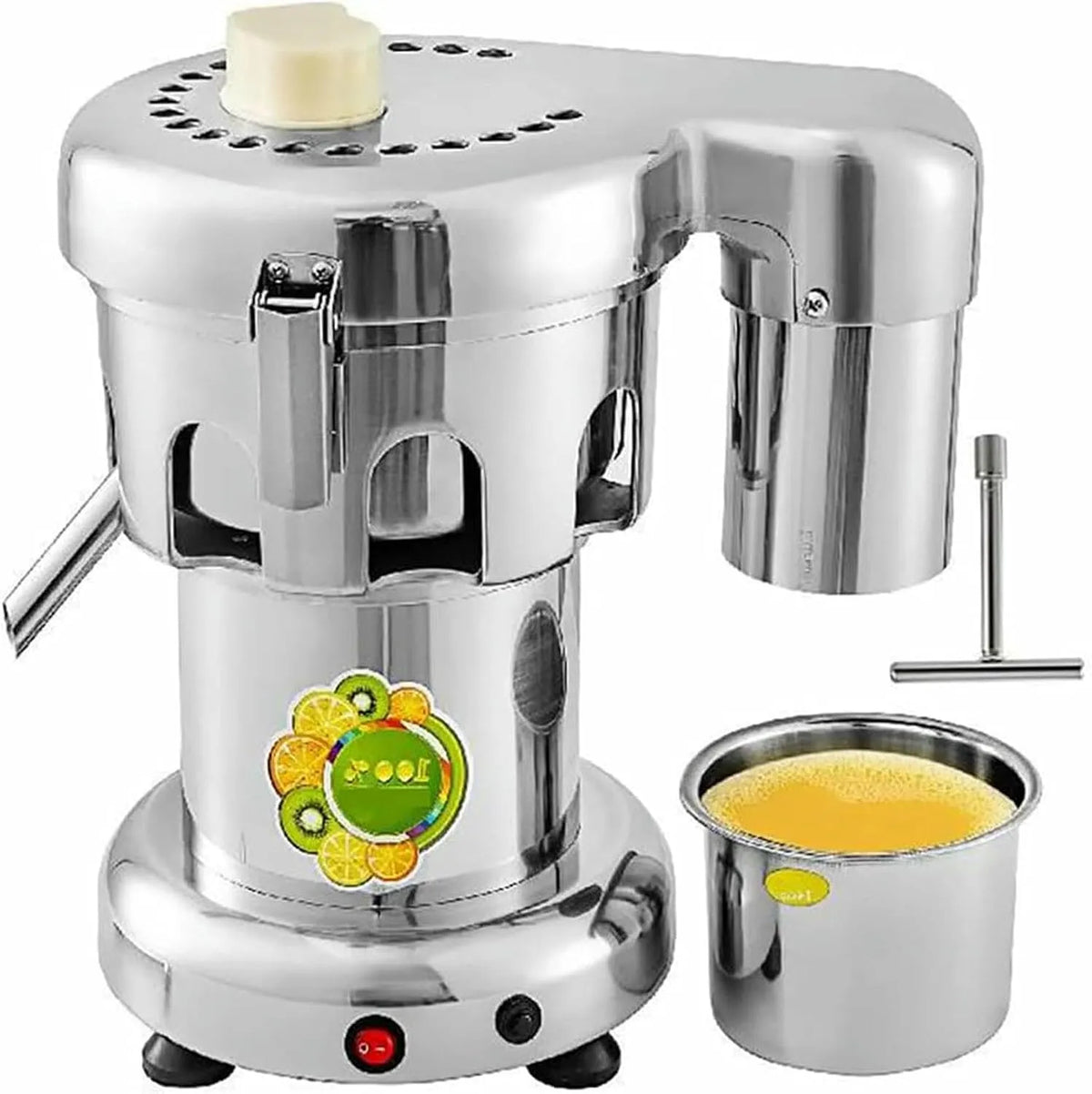 Elektrische Citruspers met 18 mm, 0,7 inch en RVS, Robuuste Centrifugale Sapcentrifuge Met Grote Vulopening Van 2 Liter