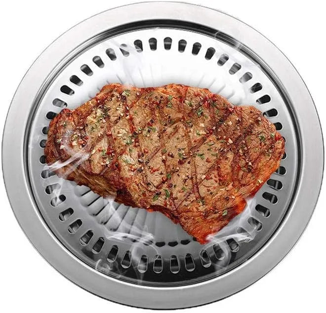 Barbecue met RVS, mobiele uitvoering en voor buitengebruik, Rookloze