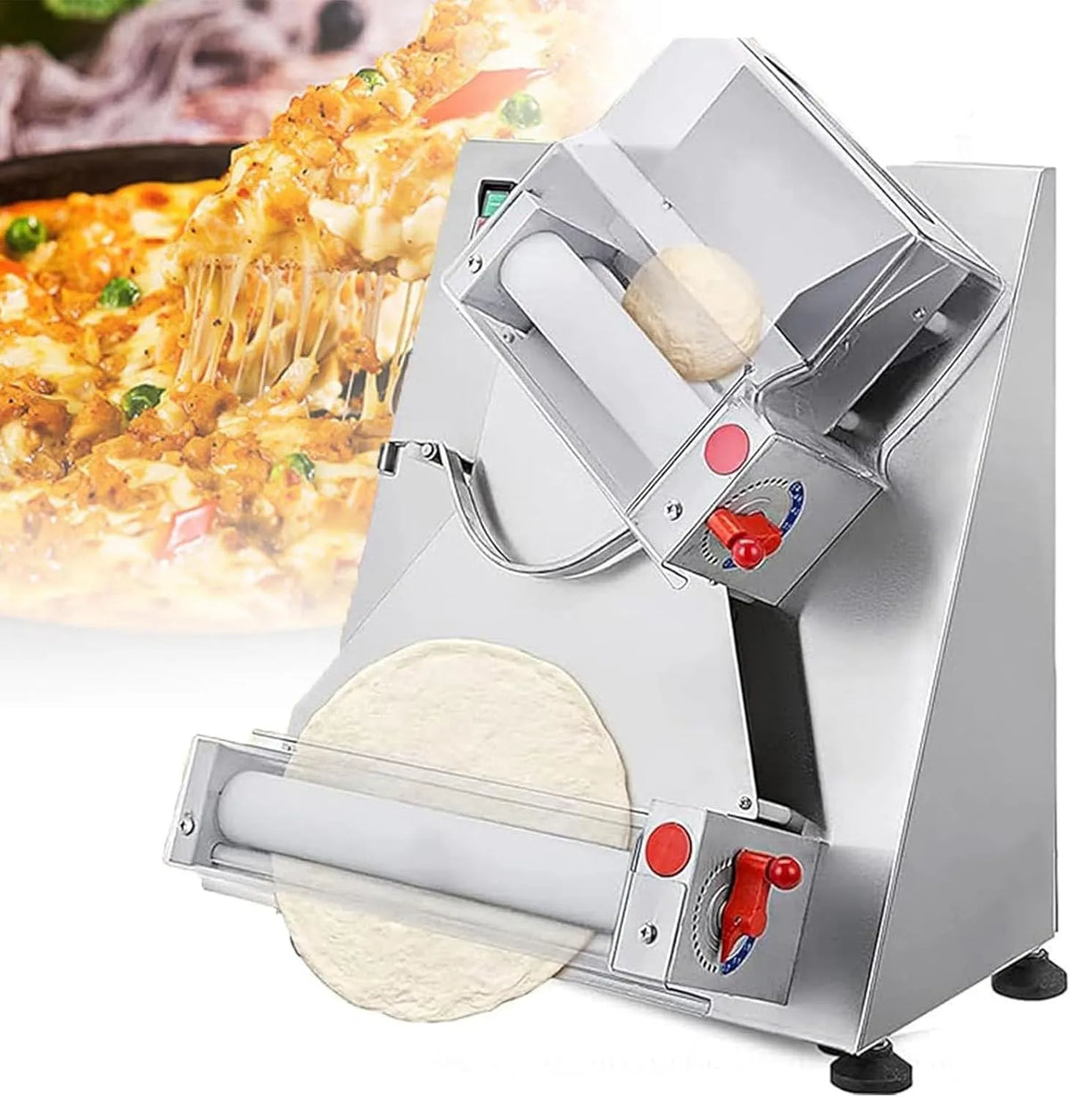 Automatische commerciële pizzadeegpers met 220V, 30CM en RVS