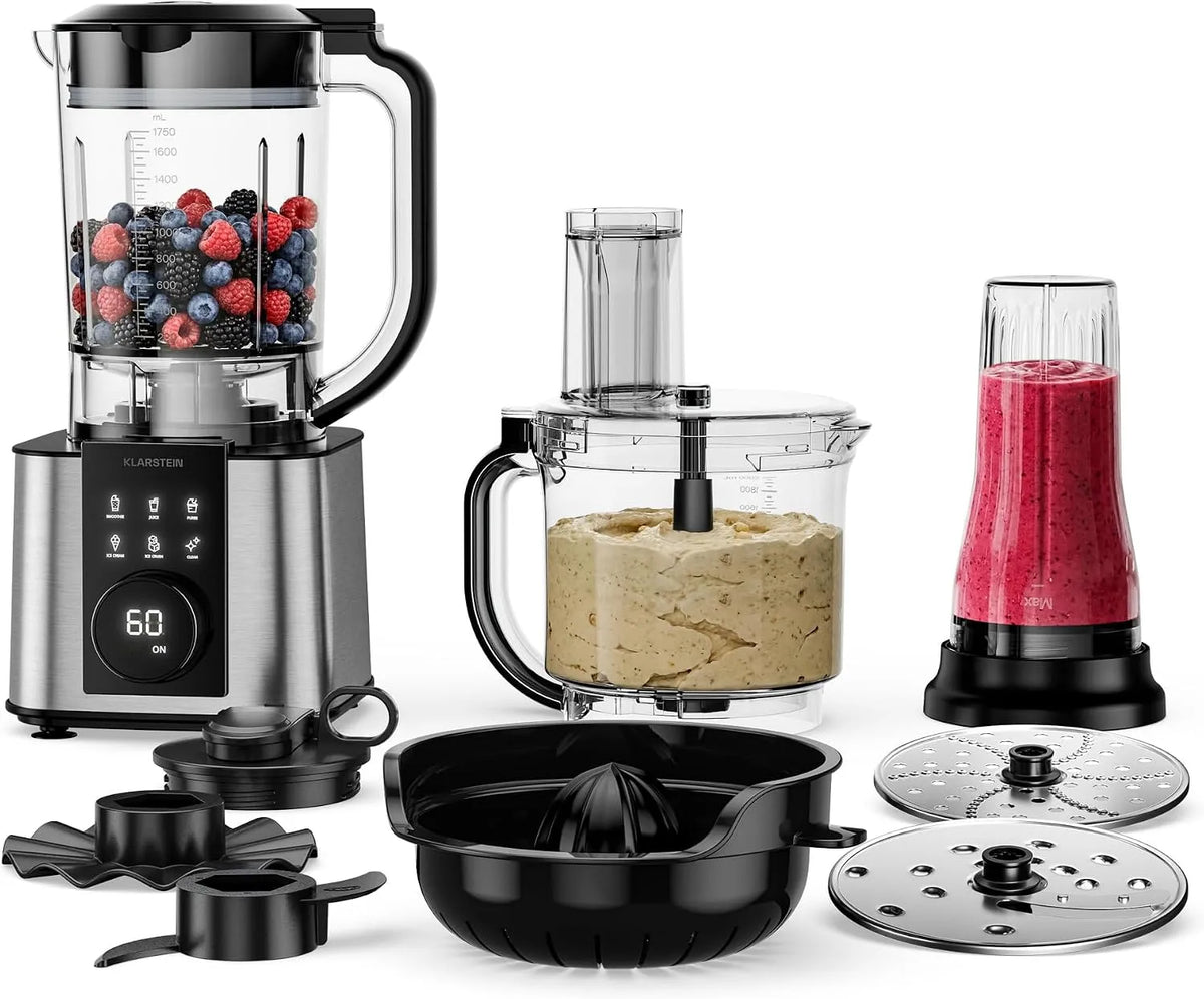 Keukenmachine, 10 snelheden, 1200 W multifunctionele keukenmachine, 2-liter kom, 1,75-liter mixer