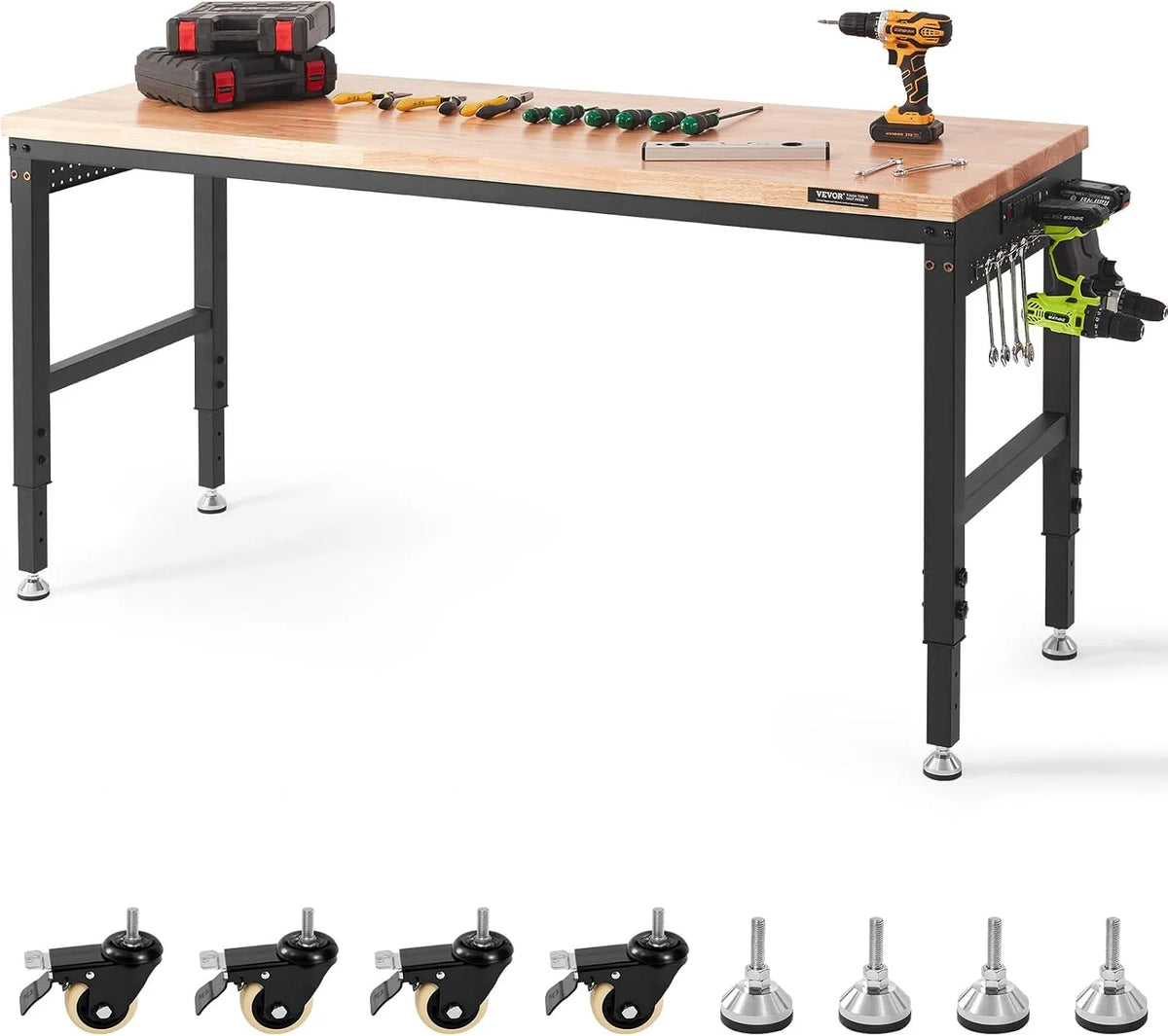 VEVOR Verstelbare werkbank met 1830 x 635 mm, 71,1-100,3 cm en 1361 kg