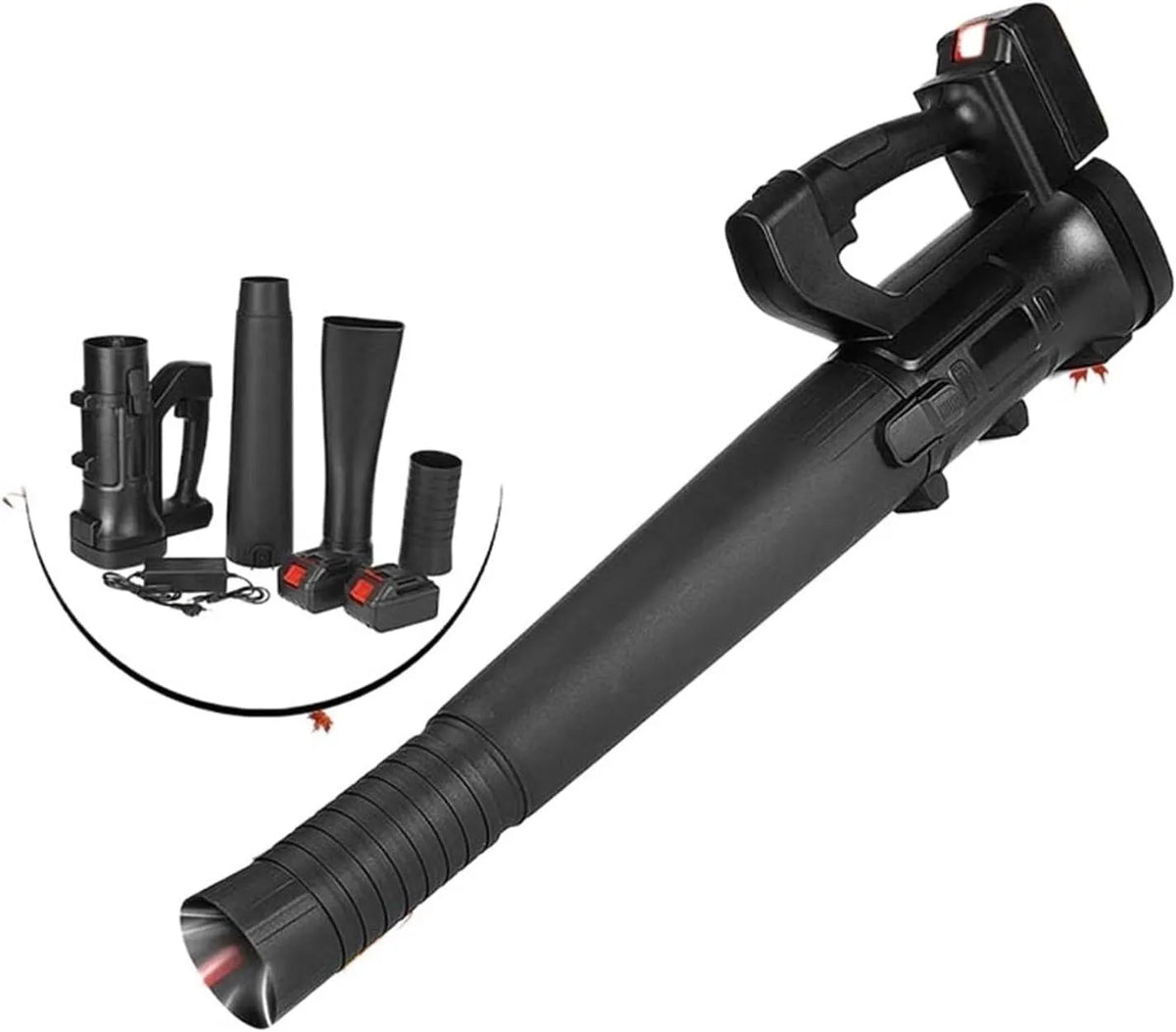 Luchtblazer, 2000 W, Veegmachine Tuingereedschap voor 18V Batterij, Snoerloze Bladblazer Winddruk Elektrische Luchtblazer