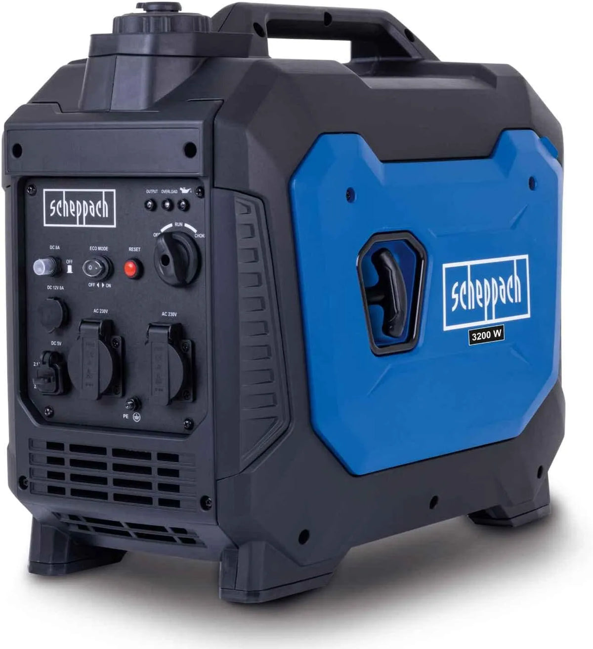 Scheppach inverter SG3500i met 230 V, 3500 W, 12 V, 2 x 2,1 A, USB, geluidsarme werking, invertertechnologie en benzineaandrijving