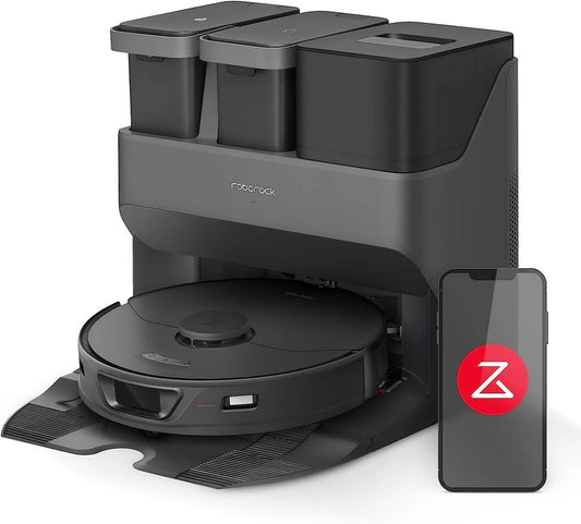 Roborock S7 Max Ultra zwart S7 met 5500 Pa, 300 m2, voor tapijt, harde vloeren en dierenharen en zwart