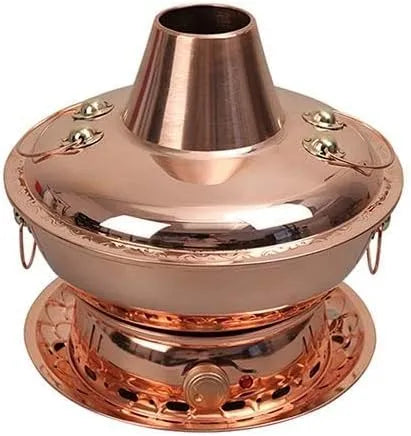 Chinese koperen hotpot, elektrische koolstof dubbele verwarmingsbasis, gesplitst ontwerp, gemakkelijk schoon te maken, geschikt