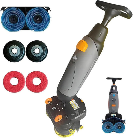 Vloerschrobmachine met 17 inch, 43 cm, 240 RPM, 1200 m2, 13.000 m2, 100 minuten, draadloze werking en waterreservoir