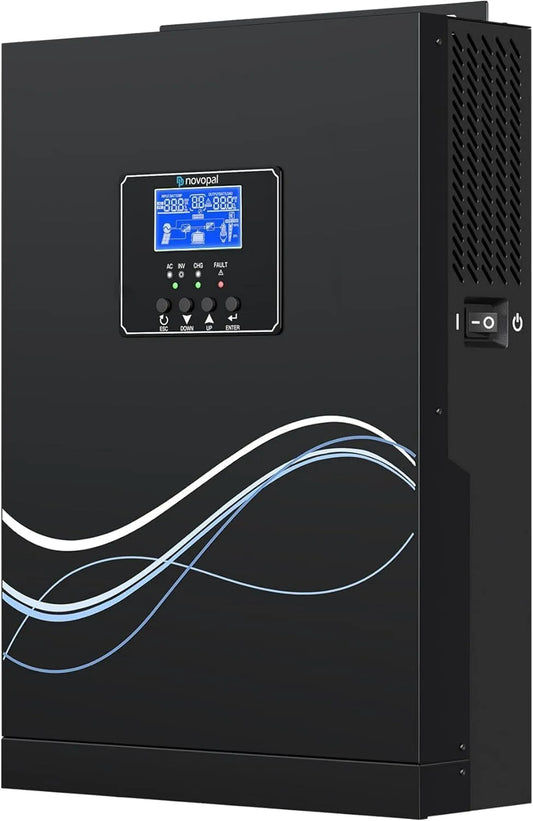 Spanningsomvormer, 24 V, 230 V, 80 A, 450 V, aanpasbaar aan loodzuur- of lithiumbatterijen, 2500 W