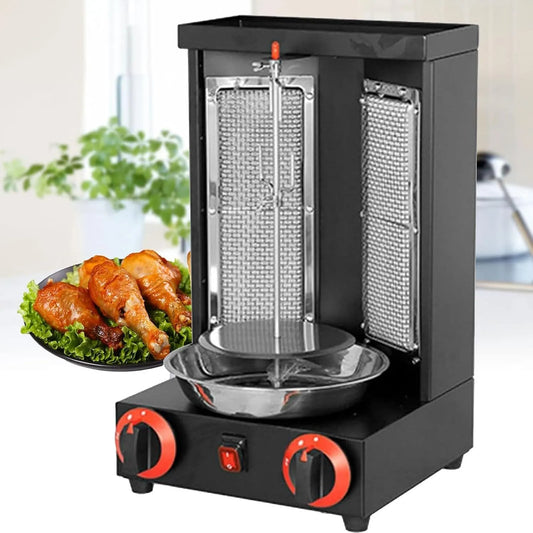 Inbouwoven, RVS Rotisserie Oven, 8kg Lading, Elektrische Verticale Kebab Gyro Grill Machine, zwart