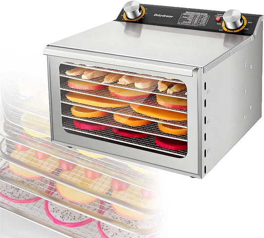 Droger, 30-90 °C, Timer, 0-12 Uur, Roestvrijstalen Voedseldroger