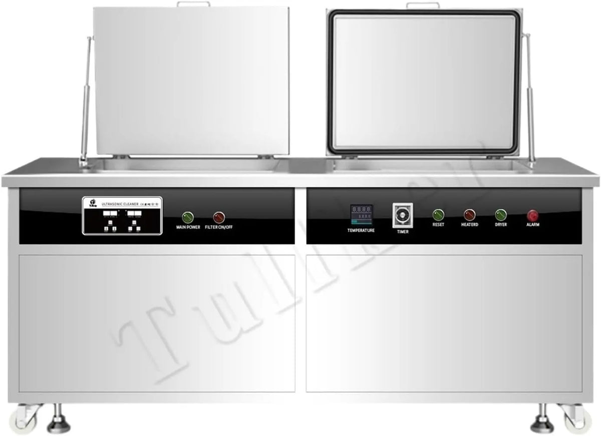 Ultrasoonreiniger met 135L, 600 x 500 x 450 mm, 0-1800 W, 10-15 minuten, 4500 W en RVS