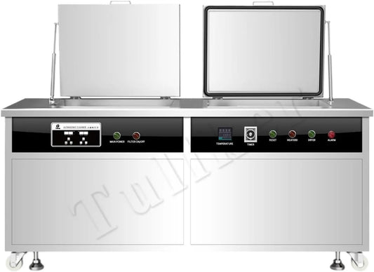 Ultrasoonreiniger met 135L, 600 x 500 x 450 mm, 0-1800 W, 10-15 minuten, 4500 W en RVS