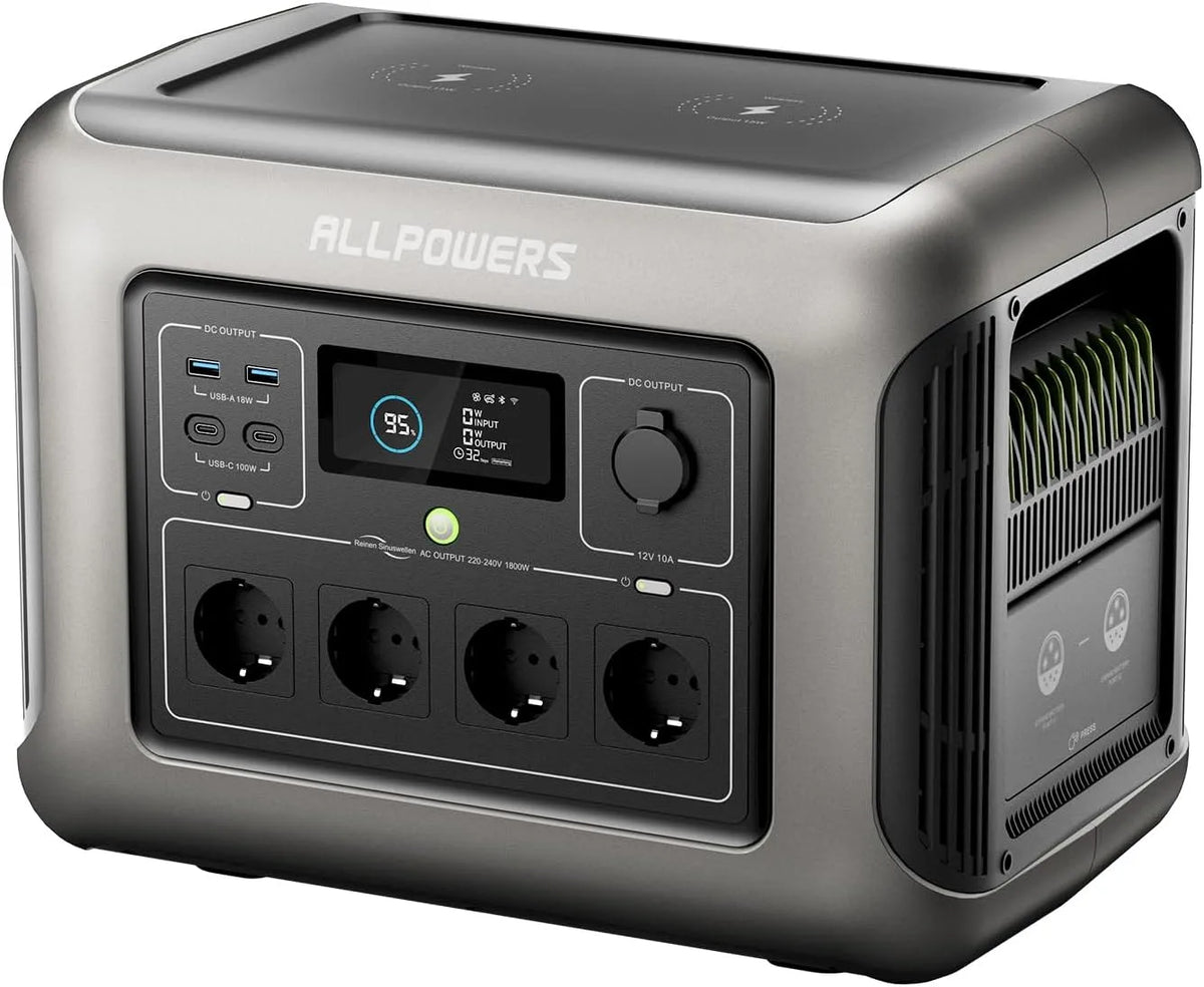 Draagbaar powerstation, R1500, 1152Wh, 1800 W, 40 minuten, LiFePO4-batterij