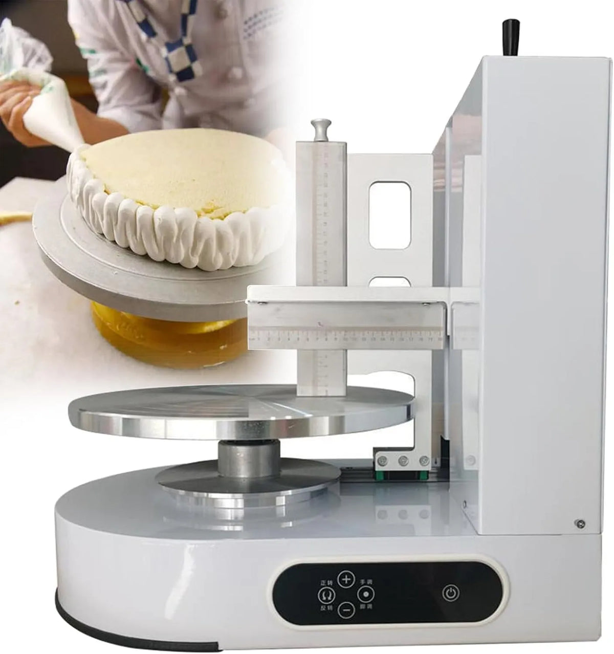 Cream Spreading Machine met 4-12 Inch, 200 W, 35 cm, RVS, aluminium, wit en crème