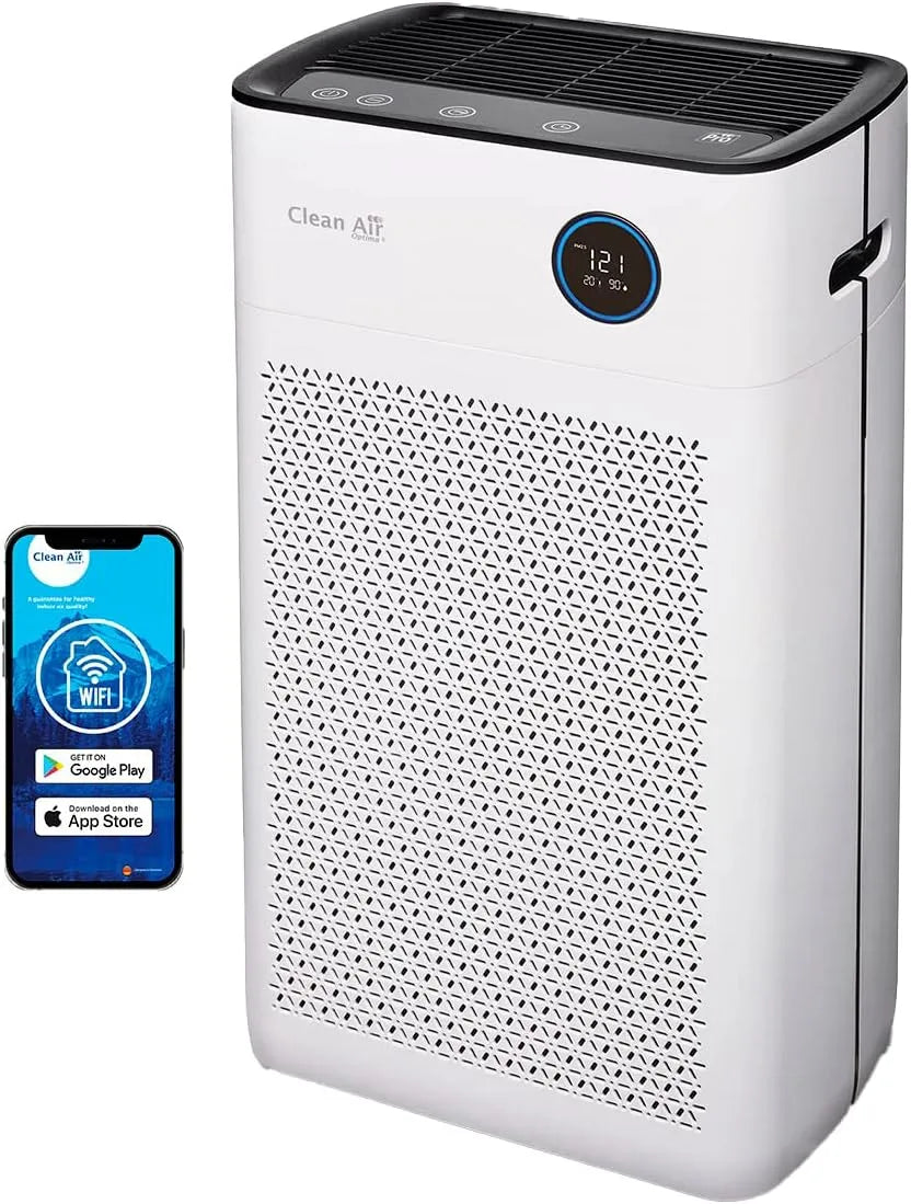 Luchtreiniger en Ventilator, Clean Air Optima CA-509Pro Smart HEPA UV-C Intelligente luchtreiniger, zeer geluidsarm ventilator < 10 dB A, 400 m3 lucht