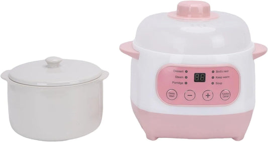 Rengue Elektrische Stoofpot, Capaciteit van 1 Liter voor Pap en Soep, Automatische Preventie van Droge Brandwonden, Snelkookpannen