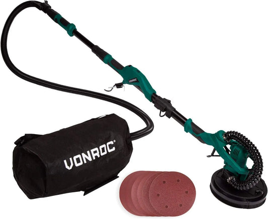 VONROC machine met 1050 W, 225MM, ruime kabellengte en voor plafond & muur