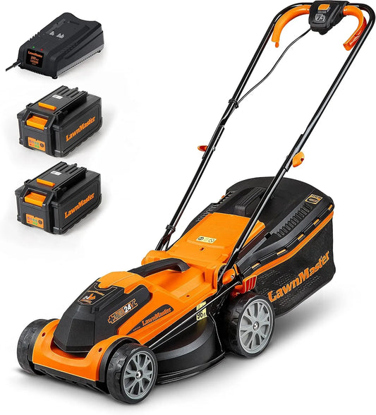 Grasmaaier, CLMF2434G, x4, 24V, 34cm, 22–72mm, 2x4,0Ah, mulchmaat 32l, maaihoogte op 6 niveaus