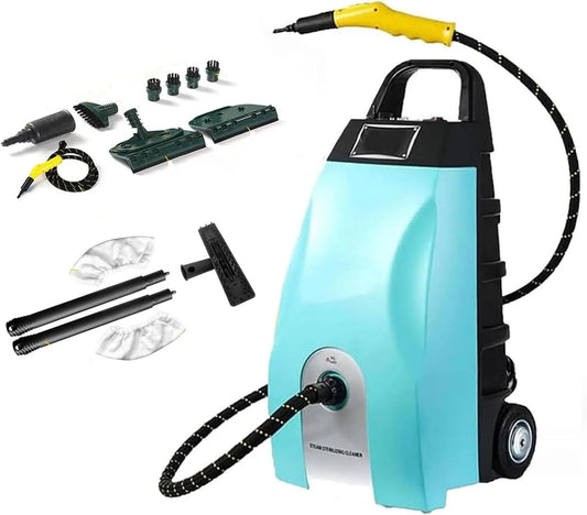 Stoomreiniger met 3000 W, 3,5 l, 110 °C, 15 seconden, 4-5 bar, hogedrukstoom, complete onderhoudsset en 6 accessoires