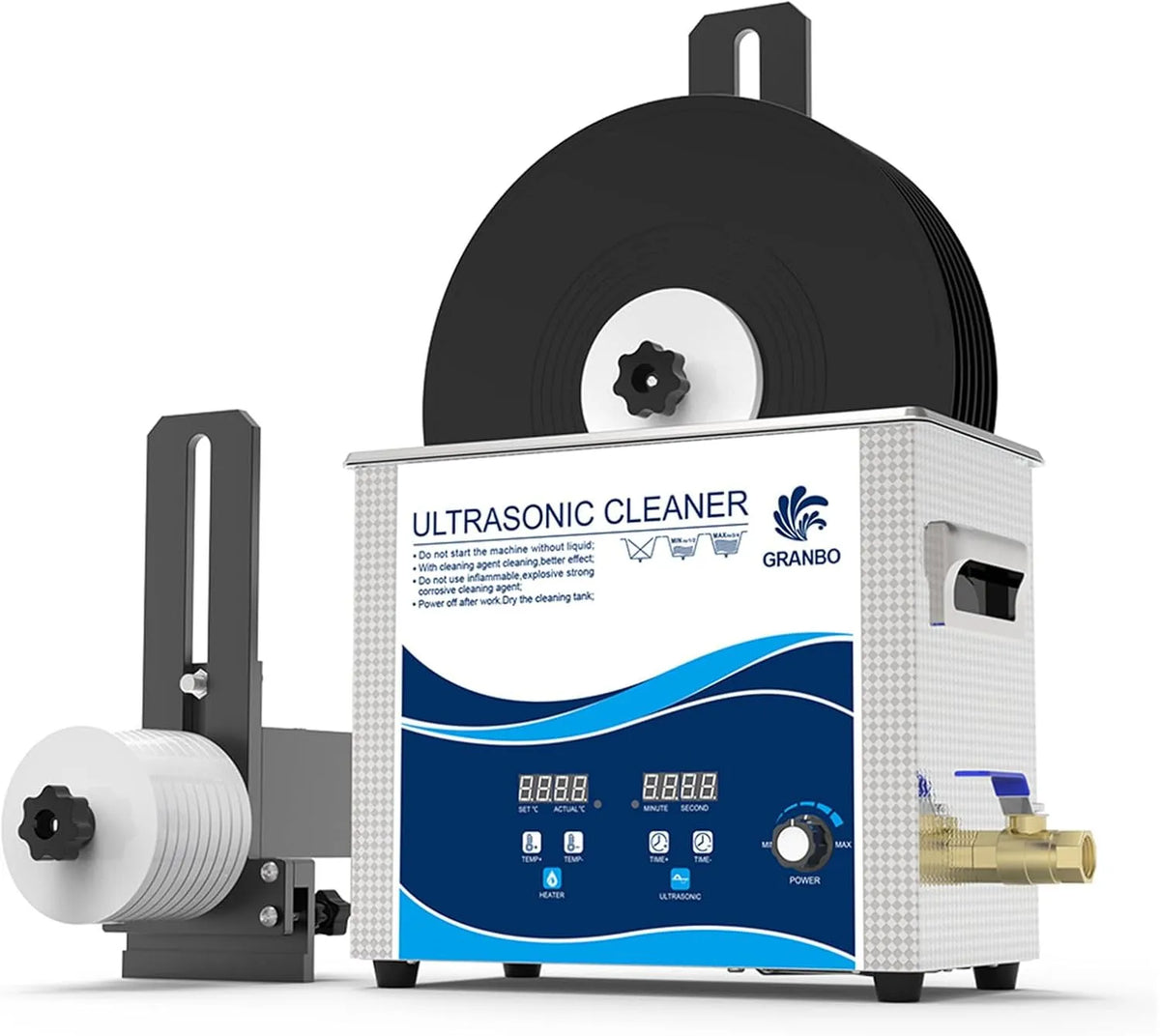 Ultrasoonreiniger met 6.5L, 180 W, 6-7RPM, 6L, 275 mm, 10.83 inch, 0-80 °C en 12 inch