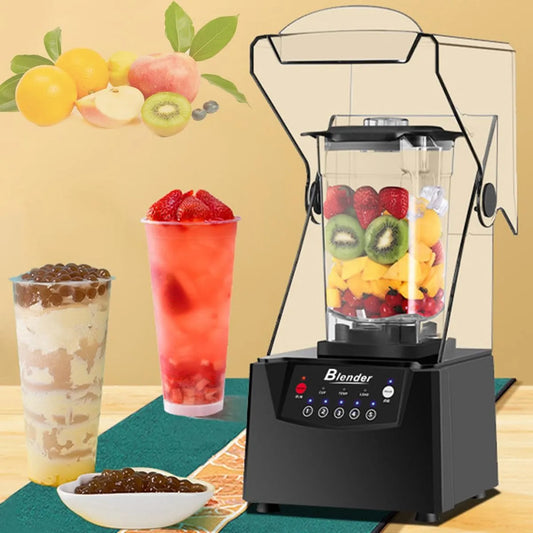 Blender met 2200 W, RVS, mobiele uitvoering en voor Milkshakes en Smoothies,