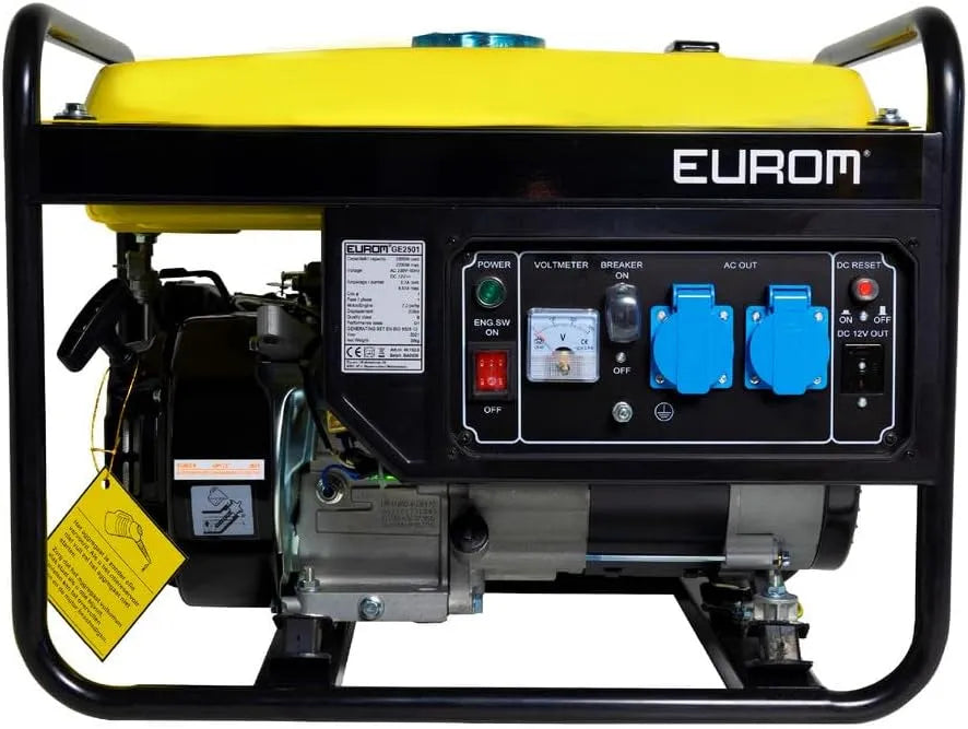 Dönges Stroomgenerator met 11 uur, 15 l, 2 x 230 V, geluidsarme werking en benzineaandrijving