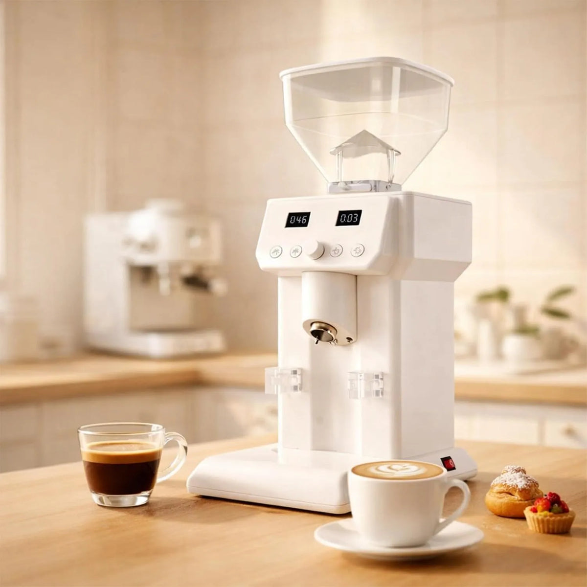 Espressomachine met 50 mm, 550 g, timer, 58 mm en antistatische borstel