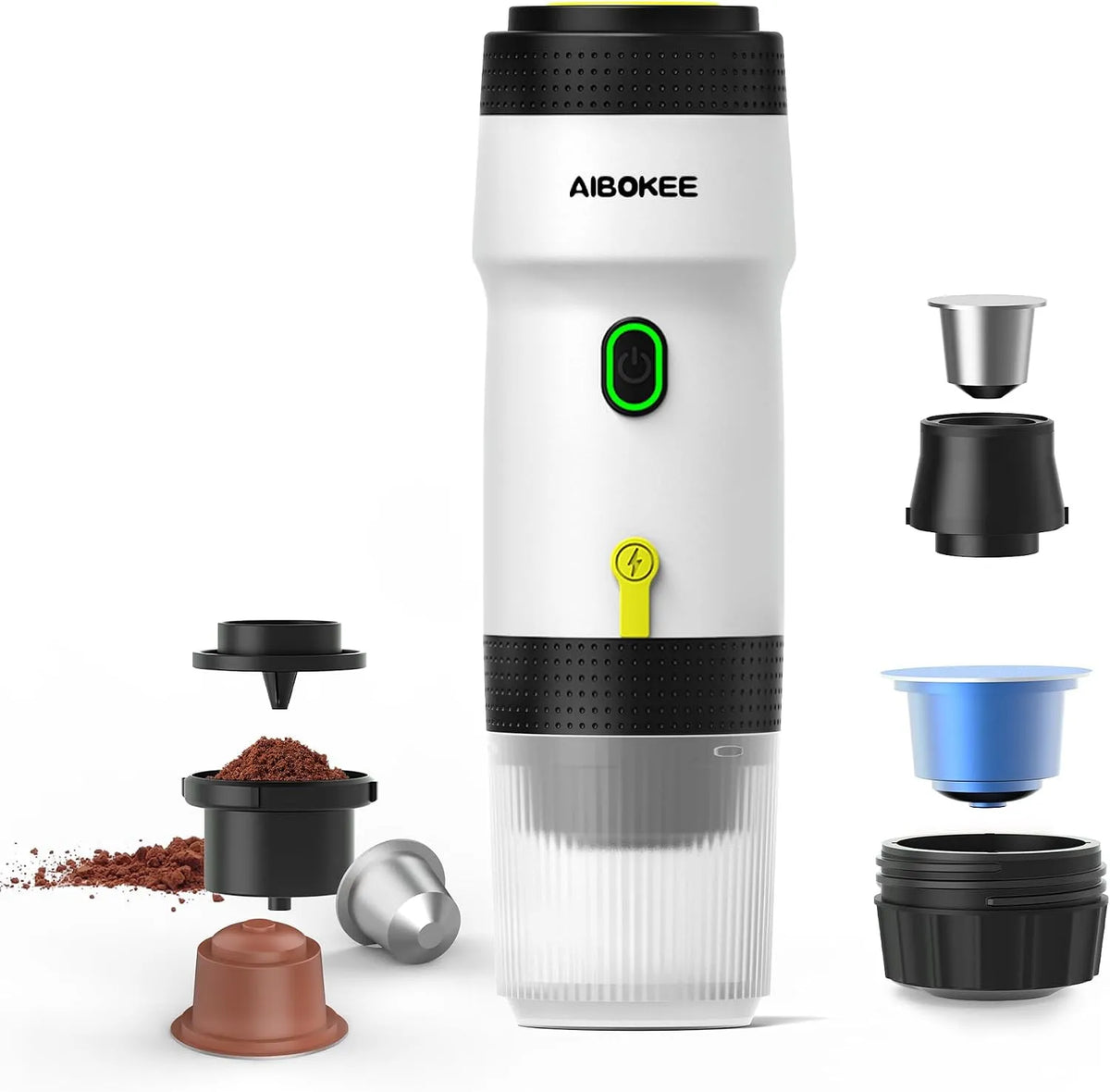 Espressomachine met 8 g, 3-in-1, USB, 4-5 minuten, 76 °C, 300 seconden, 20 bar en 9,7 inch