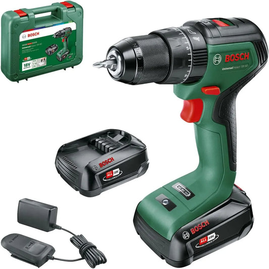 Bosch accuboorhamer UniversalImpact 18V-60 2 accu's 2,0 Ah met 18V en 2,0 Ah