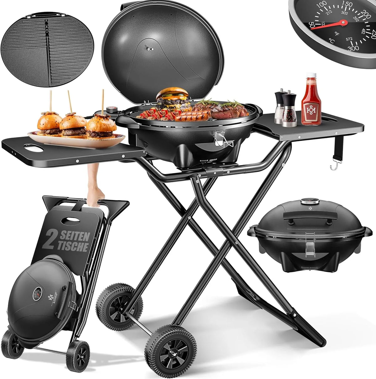 Barbecue met KESSER Elektrische Barbecue 2in1 Tafelgrill 2400 W