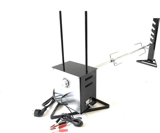 ALLEGRI Elektrische draaispit met variabele snelheid met 120 cm, 20 x 20 x 13 cm, 33 x 32 cm en RVS