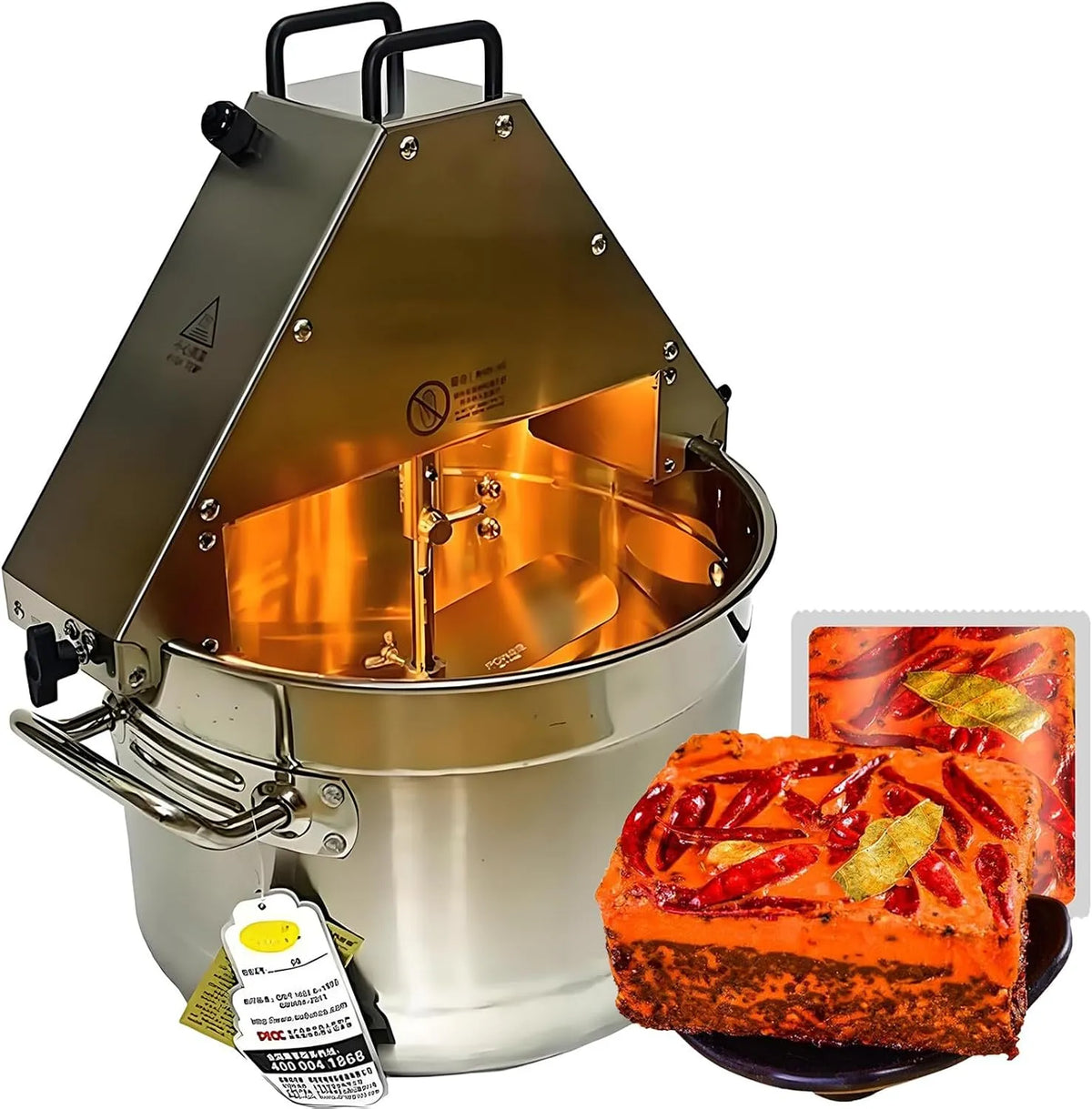 Automatische elektrische mengkom voor soep- en hotpot-bases met 50 W, 25 W, 10L, 13L, 220 V, 110V, 42 cm en 41 cm