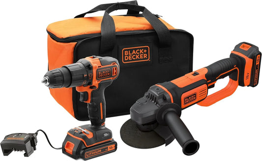 BLACK+DECKER Klopboormachine BCK24D2S-QW met 10 mm, 125 mm, voor tapijt, harde vloeren en dierenharen, voor binnen en buiten, 40 Nm +