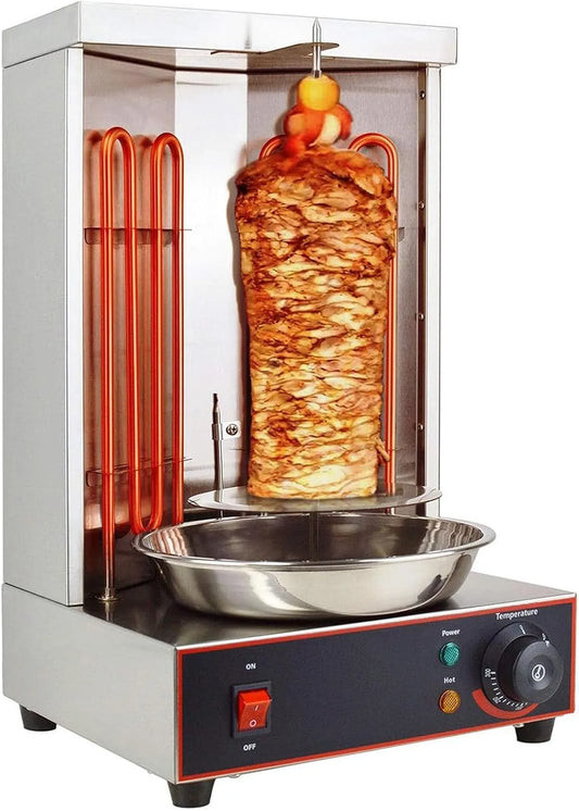Inbouwoven, F-572, 13 Lbs Capaciteit, Kip Shawarma Cooker Machine met 2 Verwarmingsbuizen, barbecuestove
