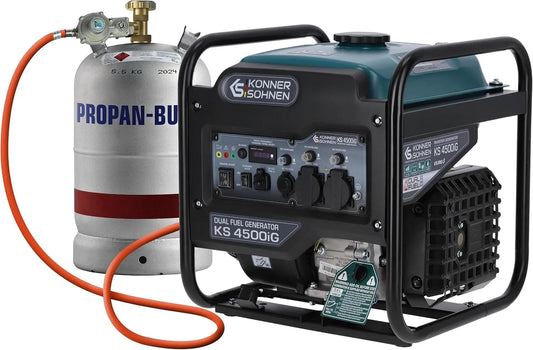 Könner&Söhnen KS 4500iG invertergenerator met 4500 W, digitaal display, geluidsarme werking en invertertechnologie