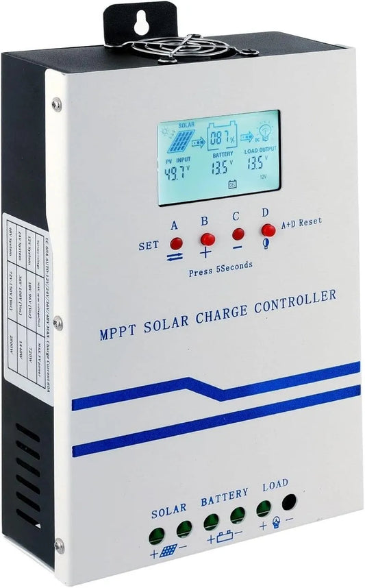 Zonnepaneel, 60A, MPPT-zonnecontroller, 12V 24V 36V 48V Auto Batterij, Oplader Zonnepaneel Regulator max PV Ingang, 160VDC Bescherming