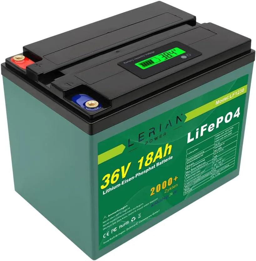 LiFePO4 Accu LiFePO4 met 36 V, 18 Ah, 30 A en 648 Wh, lithium-ijzerfosfaatbatterij voor modelbouw