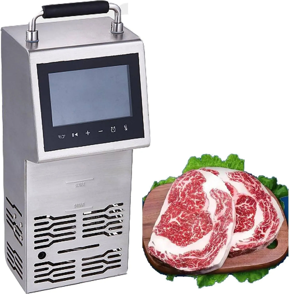 Vacuümsealer met 2000 W, 80L, 0,1°C, timer, digitaal display, regelbare thermostaat, RVS en hogedrukstoom