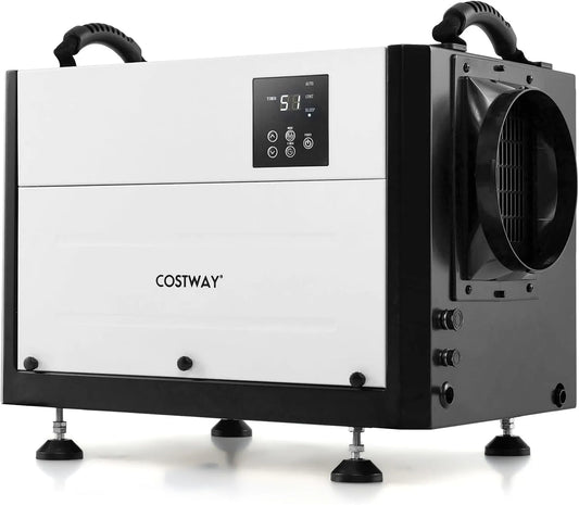 Luchtontvochtiger, COSTWAY, 3 modi, timer, 20-58 l/dag, hangend en vrijstaand, magazijn wit, 2-in-1