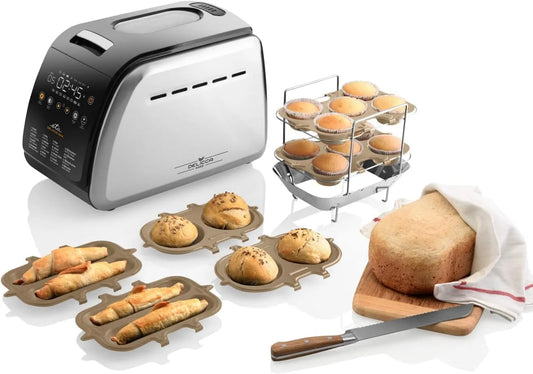 Broodbakmachine met 1,5 kg, 850 W, 16 programma's en 15 uur, tot 1,5 kg broodgewicht