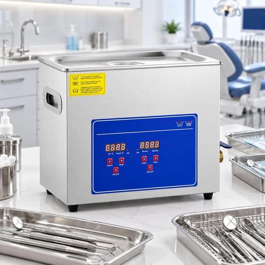 Ultrasoonreiniger met 10L, Timer, 5-10 ml, 0-30 minuten, 0-80 °C, digitaal display en RVS