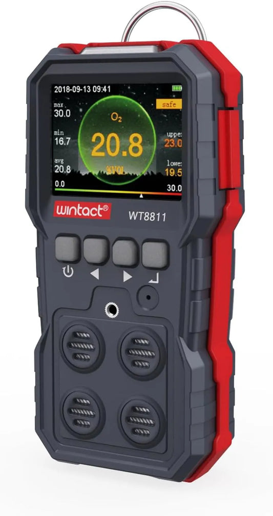 Luchtkwaliteitsmeter, Wintact 4-in-1 WT8811, riool WT8811, monitor multi-gasalarm snuift brandbaar, natuurlijk, methaan, propaan, koolmonoxide