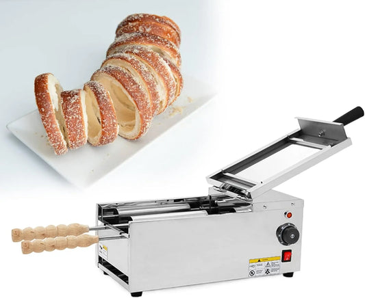 Inbouwoven met donutmachine, broodoven, schoorsteenrolmachine, cakeroloven en voor schoorsteencake en broodjes, ijskrokante oven