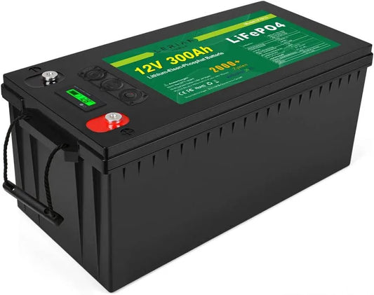 LiFePO4 Accu LiFePO4 met 12 V, 300 Ah en zonne-energie, lithium-ijzerfosfaatbatterij voor camping