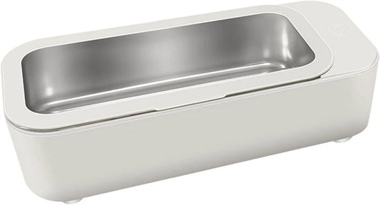 Ultrasoonreiniger met 550 ml, RVS, wit en zilver, persoonlijke ultrasone reiniger