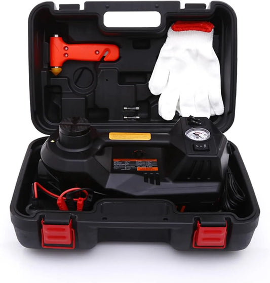 Schaarkrik, ROGTZ 5T Elektrische Hydraulische Autokrik, 4-in-1 Multifunctioneel Autokrik-Set met geïntegreerde luchtpomp, LED-licht