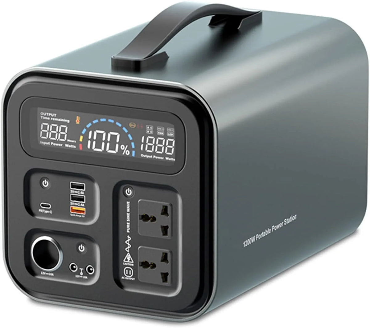 Generator, Draagbare Energiecentrale, 2000 W, 45 W, 1100Wh, USB, 1200 W
