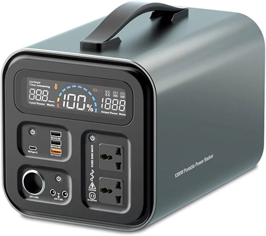 Generator, Draagbare Energiecentrale, 2000 W, 45 W, 1100Wh, USB, 1200 W