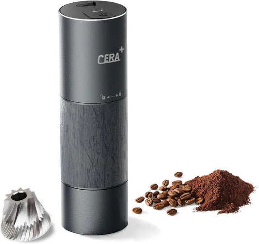 Cera + elektrische kegelmolens met draagtas met 40 minuten, 8 mm en aluminium